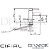 Cifial 32404TH-X11 U PVD X11 Techno Mono Basin Mixer Tap Dimensions